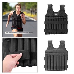 Chaleco con peso de placas de acero ajustable para exteriores, con almohadillas para hombros, para rellenar con arena - Product Image 6