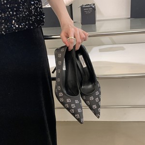 Zapatos de Tacón Alto de Seda para Mujer, Diseño Sexy 2023, Punta Puntiaguda, Tacones Finos, Zapatos de Vestir para Mujer - Product Image 3