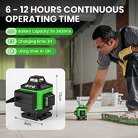 Niveau laser 16 lignes 360° auto-nivelant, niveau laser vert à lignes croisées, outil de nivellement pour la construction, outil de nivellement laser pour accrocher des images