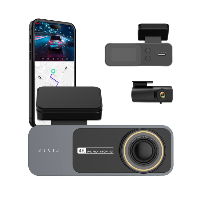 New 1.47Inch 24H Full HD 4K+1080P IPS Car Dash Cam Dual Lens G-Sensor Smart WIFI Video Recorder