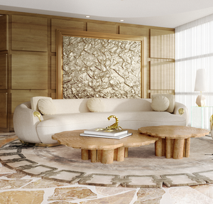 Cao Cấp Tùy Chỉnh Đồ Nội Thất Nhà Sang Trọng Hiện Đại Lớn Cong Couch Phòng Khách <span class=keywords><strong>Sofa</strong></span> Brass Cơ Sở Nubuck Vải <span class=keywords><strong>Sofa</strong></span> Bộ - Product Image 2