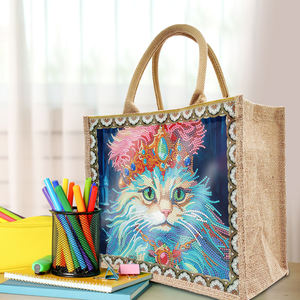 Le nouveau sac <span class=keywords><strong>de</strong></span> protection <span class=keywords><strong>de</strong></span> l'environnement <span class=keywords><strong>de</strong></span> <span class=keywords><strong>peinture</strong></span> au diamant <span class=keywords><strong>de</strong></span> bricolage nouveau sac à main <span class=keywords><strong>de</strong></span> la série Cat Animal nouveau sac en <span class=keywords><strong>toile</strong></span> <span class=keywords><strong>de</strong></span> <span class=keywords><strong>jute</strong></span> - Product Image 3