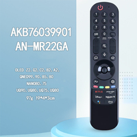 Télécommande sans fil à code fixe Voice Magic pour Smart TV AN-MR22GA 2022 4K OLED Air Mouse Noir Portée 10-16M