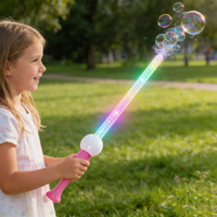 Venta al por mayor de fábrica: Varita de burbujas eléctrica para exteriores, juguete de burbujas para niños, material de plástico, regalos, juguetes de verano para fiestas.
