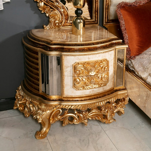 Wholesale Of China Furniture Royal King King Size <strong>Bed</strong> Solid Wood Carving Gold Decoration Romantic Bedroom Furniture Set - Product Image 6