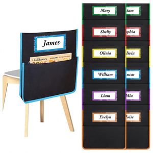 Paquete de 12 Bolsillos para Sillas de Aula de 15.6x16.8 Pulgadas, Organizador de Bolsillos para Respaldo de Silla, Almacenamiento para Estudiantes, Suministros Escolares y de Oficina - Product Image 1