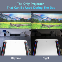 Proyektor Home Theater Android Smart Wi-Fi Logo Kustom OEM 4K TV 2G RAM Ponsel LED Baru untuk Rumah
