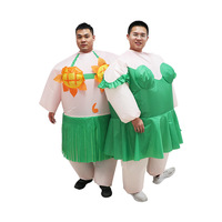 Robe de soirée gonflable de couleur unie, vêtements vert, Style hawaïen, tenue de danse Hula