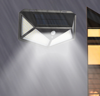 114leds IP65 étanche maison Led lumière solaire extérieur jardin capteur de mouvement extérieur solaire 4 côtés applique murale