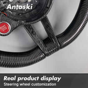 Volant en cuir noir personnalisé avec fibre <span class=keywords><strong>de</strong></span> carbone véritable pour <span class=keywords><strong>Alfa</strong></span> <span class=keywords><strong>Romeo</strong></span> Giulia <span class=keywords><strong>Stelvio</strong></span> 2014-2023, compatible avec l'affichage LED intelligent - Product Image 5