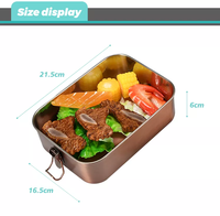 Boîte à lunch en acier inoxydable Aohea pour adultes, étanche, 1 compartiment, boîte à lunch en métal, nourriture