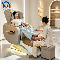 Fauteuil de pédicure inclinable de luxe YOUYI, directement de l'usine, avec massage et bain de pieds lumineux à LED pour salon de beauté