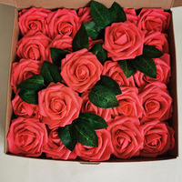 Floroom 25pcs Bunga Mawar Busa Warna Ivory untuk Dekorasi DIY Buket Pernikahan, Centerpieces, Rangkaian, dan Meja Pesta