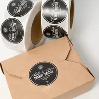 Personalizzato 2 pollici rotonda stampa di marchio da asporto scatola di pranzo sticker riciclabile impermeabile fast food contenitore di imballaggio rotolo di etichette