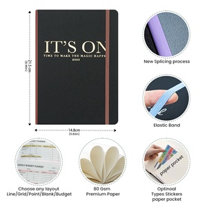 Nhà Cung cấp trường học máy tính xách tay thời trang 8.45x5.7 "Tùy chỉnh màu bìa cứng Tạp Chí PU da Nhật Ký notepad chương trình nghị sự với lót in ấn - Product Image 4