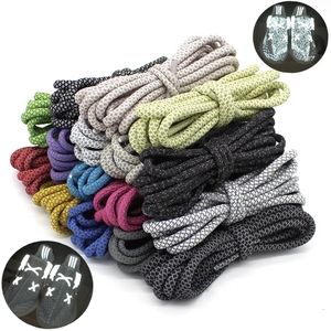 Lacets ronds personnalisés en polyester élastique de 4 mm, cordon réfléchissant pour chaussures de sport et bottes - Product Image 1