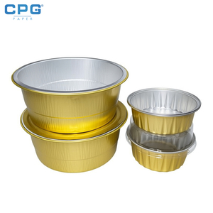Barquette en aluminium doré robuste pour pain de mie, base structurée, avec couvercle assorti, pour desserts et pâtisseries - Product Image 1