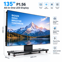 Écran LED pliable grand format P1.56 de 135 pouces, écran LED HD sur roues pour événements intérieurs et promotion extérieure par temps sec