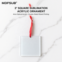 Ornements en acrylique pour sublimation, 76x76mm, 4mm, personnalisables, certifiés REACH, MDFSUB