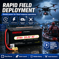 بطارية طائرة بدون طيار VIWIPOW 2026 عالية الأداء 6S 22.2V 27Ah ليثيوم قابلة لإعادة الشحن وطويلة العمر