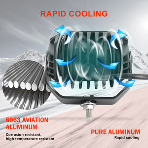 Iluminación amarilla para acampar al aire libre Vainas <span class=keywords><strong>LED</strong></span> de haz de inundación difuso de <span class=keywords><strong>4</strong></span> pulgadas para todoterreno 4X4 - Product Image 5