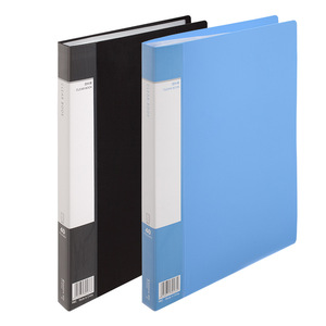 Comix Clear Book <b>A4</b> 40 <b>Pockets</b> Office Organizer Blue And Black Plastic <b>Folder</b> For Document Storage - Product Image 1