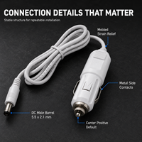 Câble d'alimentation DC mâle 5,5 x 2,1 mm pour allume-cigare de véhicule 12V 24V, faisceau de câblage personnalisé blanc pour électronique automobile