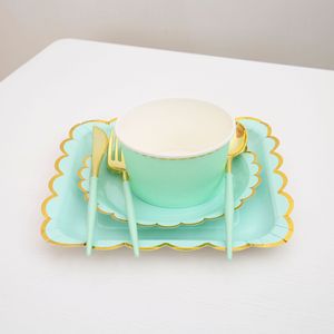 Juego de Vajilla Desechable para Fiesta de Macarons, Platos, Vasos y Servilletas de Papel, Multicolores, Ecológicos, para Cumpleaños y Bodas - Product Image 4