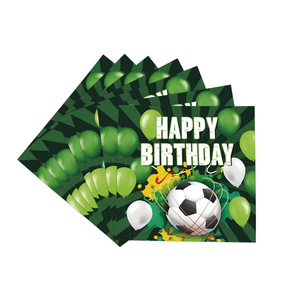 Juego de Artículos para Fiesta Temática de Fútbol, Platos, Vasos y Servilletas de Papel con Diseño de Feliz Cumpleaños de Fútbol para Decoración de Fiestas Infantiles - Product Image 2