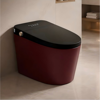WC intelligent de luxe moderne de haute qualité avec réservoir intégré, bidet en céramique, siège chauffant et fonction basse pression d'eau