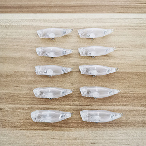 R-8256 trên bên phải 40mm 3G Popper thu hút Topwater không có bức tranh Thu hút câu cá khoảng trống ABS trong suốt mồi nhựa cứng mồi - Product Image 6