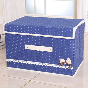 Boîte de rangement pour vêtements en tissu avec motif nœud en forme de point de sésame rectangulaire - Organisateur de bureau portable anti-poussière et anti-humidité - Product Image 5