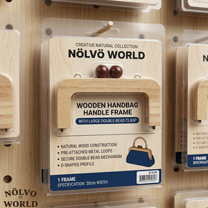 Poignées en bois massif de chêne naturel Nolvo World, faites à la main, écologiques, durables et polyvalentes pour cadres de sacs à main - Product Image 1