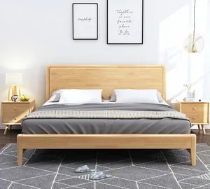 चीनी आधुनिक डिजाइन होटल होम बेडरूम सेट भंडारण के साथ सस्ते दाम में लकड़ी का किंग साइज बेड