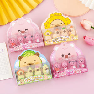 Creativo Super lindo conejillo de indias CASTOR en caja borrador conjunto estudiante papelería premios regalos Navidad - Product Image 2