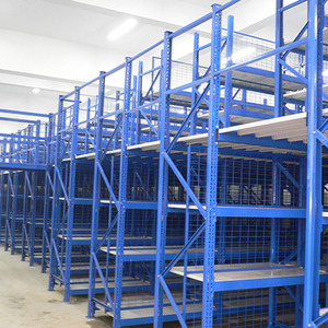Planchers de mezzanine d'entrepôt, rayonnages de stockage, système de rayonnages robustes, plateforme de travail en acier, rayonnages de mezzanine - Product Image 1