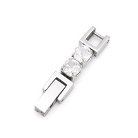 Fermoir rond en zircon plaqué or en acier inoxydable pour bracelet et montre, accessoires de bijoux DIY, emballage en sac OPP
