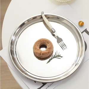 Stainless Steel Buffet Used <strong>Big</strong> <strong>Plates</strong> 30cm 34cm 38cm 40cm Round Dinner <strong>Plate</strong> Waiter's <strong>Serving</strong> Tray for Hotel Bar Restaurant - Product Image 5