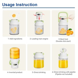 Licuadora Portátil de Alta Velocidad de 1000 ml, Diseño de Doble Tapa para Beber Directo, Resistente al Agua IPX6, Carga Tipo C, Ideal para Viajes y Actividades al Aire Libre - Product Image 4