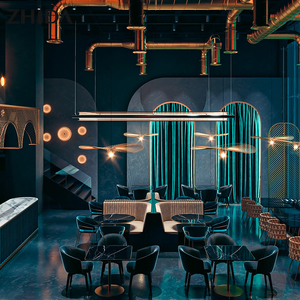 Juego de Mesas y Sillas de Diseño Moderno y Lujoso para Cafetería, Restaurante de Comida Rápida, Muebles para Cafetería, Cabinas para Restaurante - Product Image 3