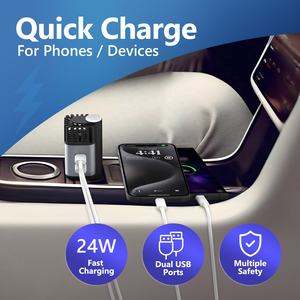 Minilimpiador de aire automático para coche, purificador de aire de 12V, 24V, 2 en 1 con puertos USB duales, Cargador rápido, pequeño enchufe - Product Image 5