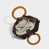 Sac Seau Tendance à Paillettes pour Femme avec Poignée en Bois, Sac à Main Scintillant à Bandoulière Réglable, Sac Bandoulière Élégant
