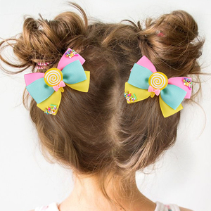 CN Summer Sweet Candy Boutique Haars pange Clip Pastell Gros grain Band Haars chleife Clip Kinder Mädchen - Product Image 6