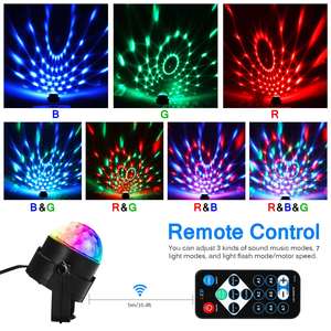 Lampes de scène rotatives activées par le son Lecteur MP3 avec télécommande Lampe boule magique disco RGB - Product Image 2