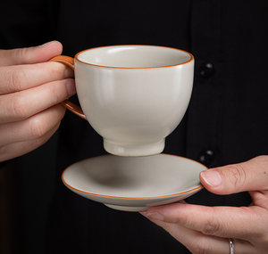 Wholesale 70ml 270ml <b>Espresso</b> Cappuccino Colored Matte Surface Ceramic Custom Logo Porcelain Coffee <b>Cup</b> and Saucer - Product Image 1