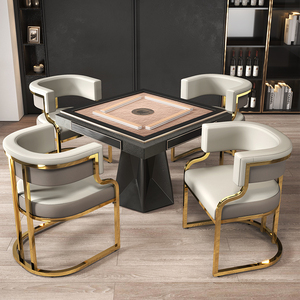 Chaise <span class=keywords><strong>de</strong></span> Salle à Manger en Cuir Design Haut Dossier, Style Italien et Nordique, Moderne et Luxueux, Idéale pour Hôtels, Cafés, Salons et Boutiques <span class=keywords><strong>de</strong></span> Café - Product Image 2