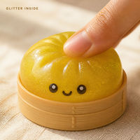 Jouet anti-stress sensoriel en TPR scintillant, forme de petits pains, à remontée lente, Kawaii, vente en gros