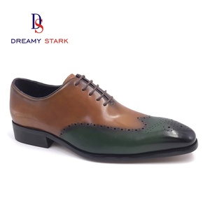 Nouvelle tige de chaussure personnalisée de haute qualité avec logo, en cuir véritable, légère et confortable, à lacets, pour l'automne, marron vert foncé - Product Image 1