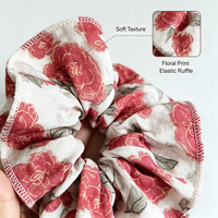 Scrunchie en coton floral vintage, élastique doux pour cheveux, personnalisation possible, accessoires pour cheveux