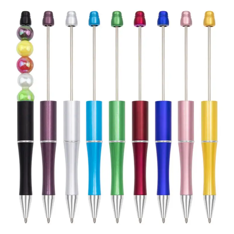 Wholesale Add a Bead Creative Novelty Jewelry DIY Ball Pen Blanks Decorative Beaded Gift Stylus Ballpoint Metal Beadable Pens